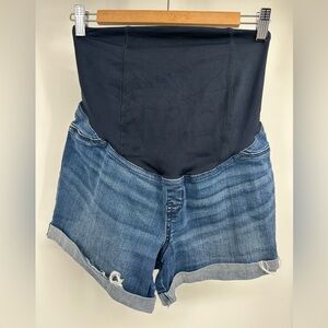 Isabel Maternity by Ingrid & Isabel High Waist Blue and Black Shorts